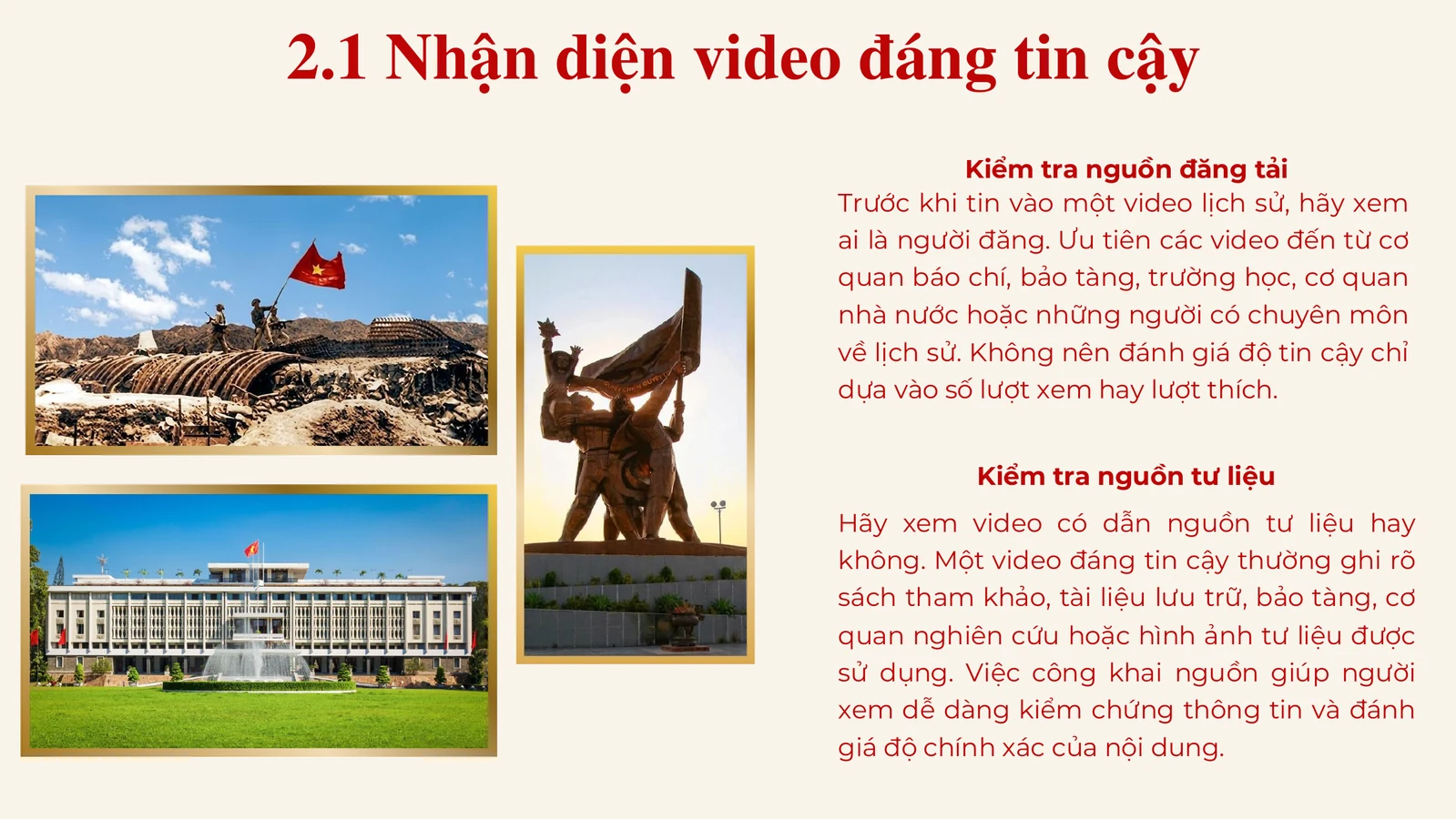 Kiểm tra nguồn đăng tải và nguồn tư liệu